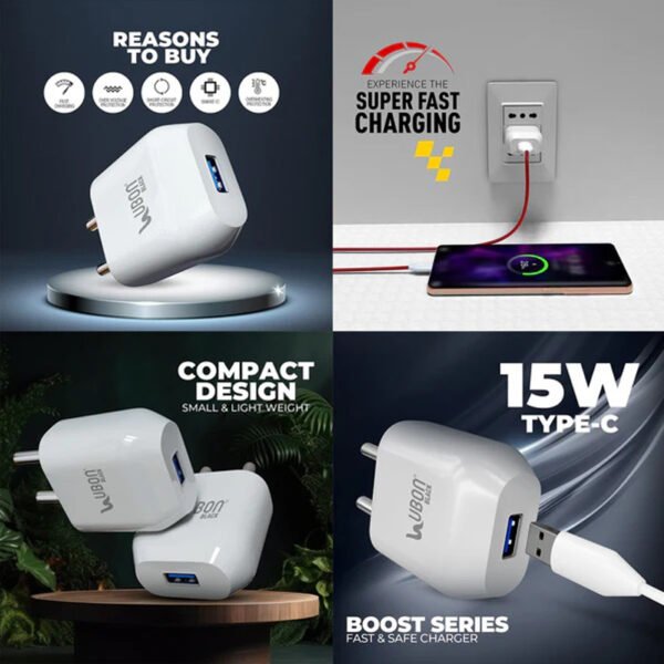 UBON Boost Series CH-58 Mobile Fast & Safe Charger – Quick Charge Adapter for All Devices