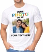Buy 1 get 1 Cap free Custom Printed T-Shirt | Personalized Name & Photo T-Shirt | Customized Cotton Round Neck Tee | Unisex Graphic T-Shirt | Gift for Men & Women very cheap Price. - Image 6
