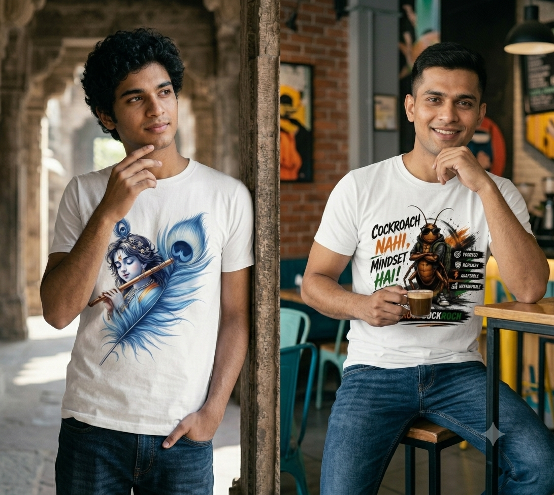 1784824032945 Coustmize printing krishna on t shirt, pack of 2 - Image 1