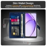 Flip Cover for Poco M6 5G (Blue, Black, Brown, Dual Protection, Artificial Leather) - Image 4