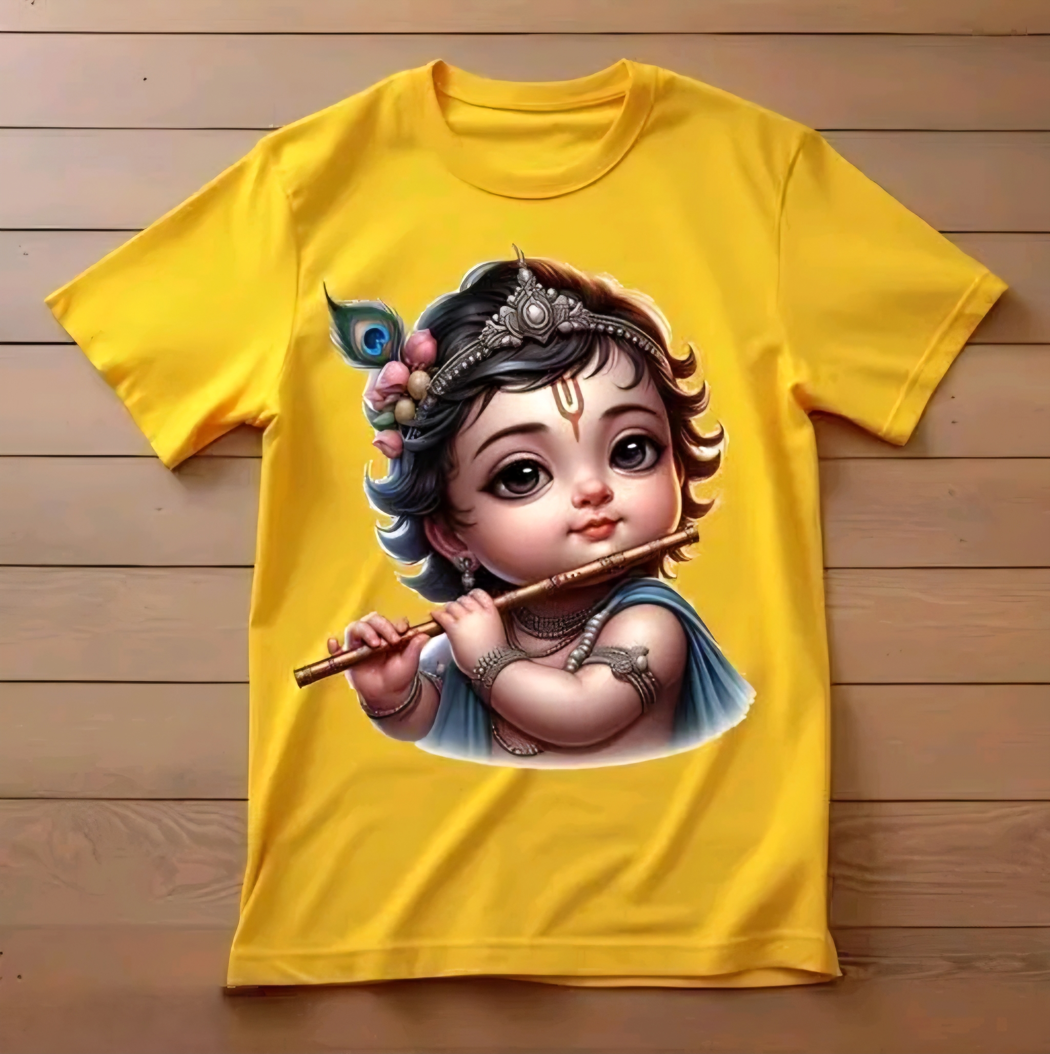 ms_elt4t_512_401684524 Printed Krishna on t-shirt best design - Image 1