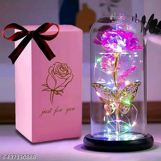 ms_kf6gz_512_437130888 Galaxy Crystal Rose LED Lamp – RGB Eternal Rose in Glass Dome, Romantic Night Light - Image 1