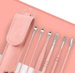 New Stainless Steel Ear Cleaner Kit (6 Pcs) – Reusable Manual Ear Wax Removal Tool Set for Safe & Easy Ear Cleaning.