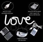 Pink Love Neon LED Light Sign USB Powered for Bedroom Wall Decor | Romantic Room Decoration | Couple Gift | Valentine's Day Anniversary Night Lamp - Image 4