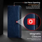 Flip Cover for Poco M6 5G (Blue, Black, Brown, Dual Protection, Artificial Leather) - Image 2