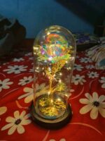 Galaxy Crystal Rose LED Lamp – RGB Eternal Rose in Glass Dome, Romantic Night Light - Image 4