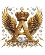 Royal Golden Letter "A" Winged Crown Graphic T-Shirt | Luxury Streetwear - Image 3