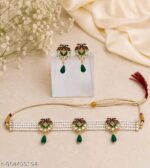 Traditional Kundan Meenakari 4-Layer Pearl Rani Haar Long Necklace Set with Earrings - Image 2