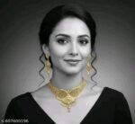 Royal Gold-Plated Winged Filigree Choker Necklace Set with Matching Drop Earrings - Image 2