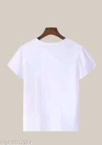 Krishna Flute Peacock Feather Printed White T-Shirt for Women & Men - Image 2