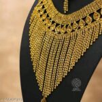 Royal Gold-Plated Bridal Fringe Choker Necklace Set with Earrings & Maang Tikka - Image 4