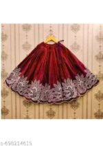Girls Peacock Blue Embroidered Silk Lehenga Choli Set with Scalloped Border | Ethnic Festive Wear for Kids - Image 20