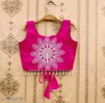 Girls Peacock Blue Embroidered Silk Lehenga Choli Set with Scalloped Border | Ethnic Festive Wear for Kids - Image 25