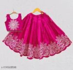Girls Peacock Blue Embroidered Silk Lehenga Choli Set with Scalloped Border | Ethnic Festive Wear for Kids - Image 19